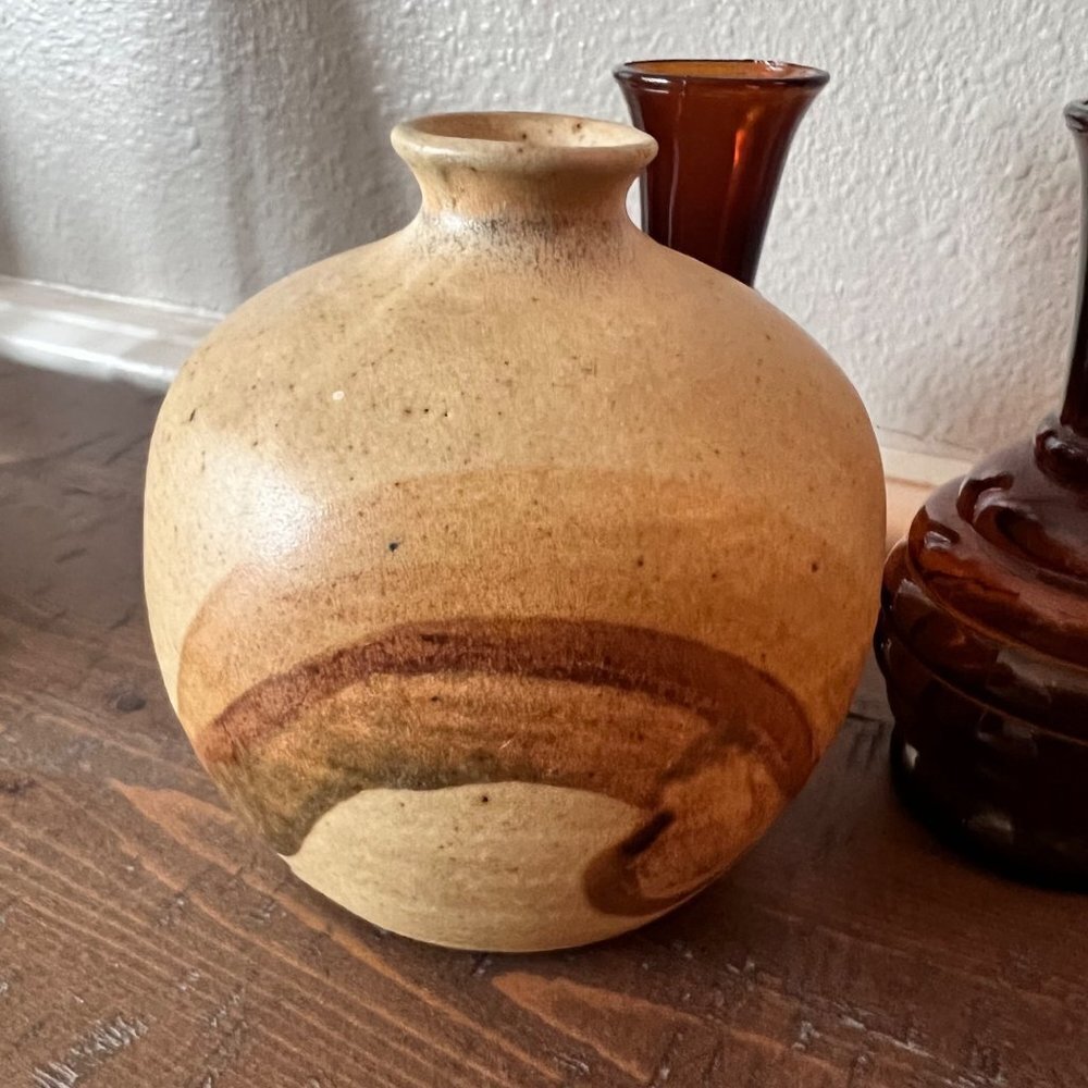Handmade Boho Rustic Pottery Vase - Picture 4 of 7